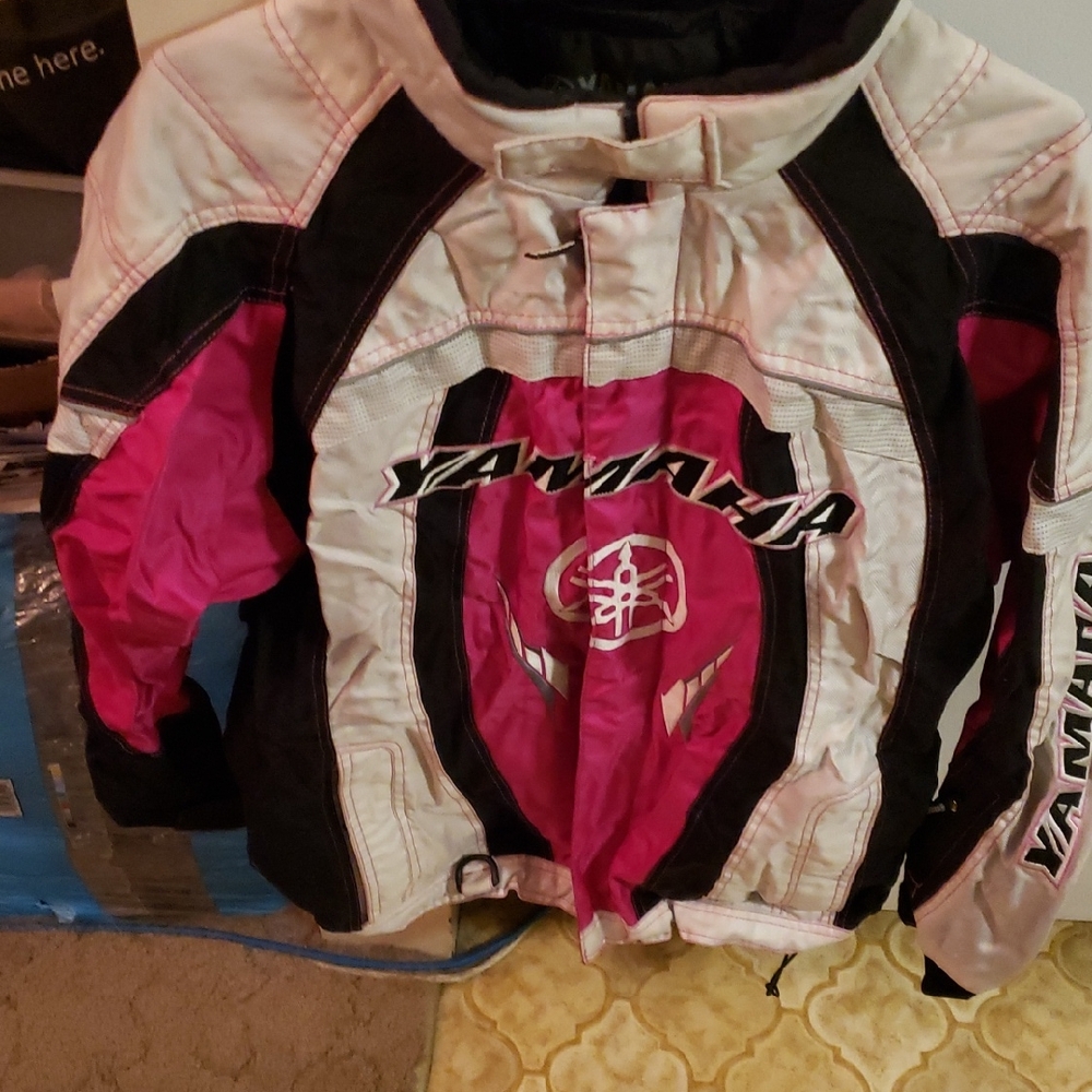 Yamaha Black and Pink  White Snow Mobile Shell Jacket
